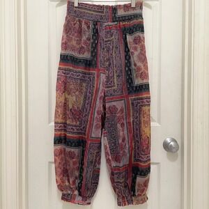 FP Movement Free People Sashay My Way Balloon Pants S Jogger Patchwork Yoga Boho